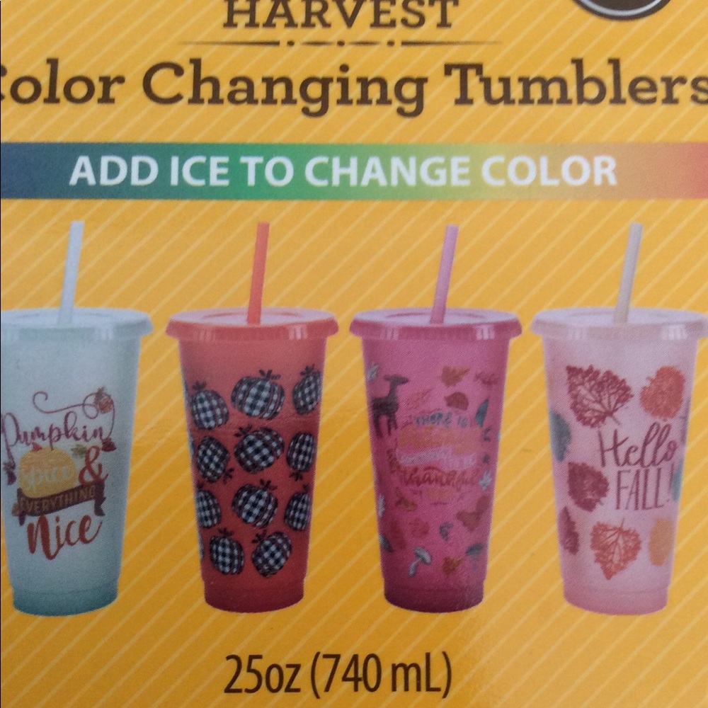 (NEW) 7 Pkgs ~ 4 PACK FALL COLOR CHANGING TUMBLERS
